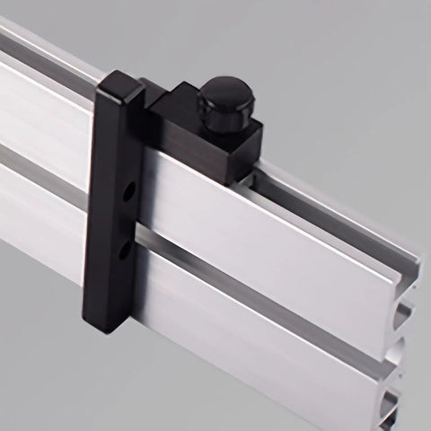 T Slot Track Positioning Stop With Hand Tightening Knob For DIY Woodworking Projects, Metal Track Stop Block close-up view