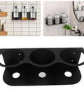 Heavy Duty Workhorse Wall Mounted Spray Can Holder Rack, Solid Iron Metal Paint And Cleaner Organizer, holds two cans with black finish.