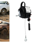 Rock Solid 12V Boat Winch With 300W Copper Motor for hauling heavy loads with steel rope and manual crank.