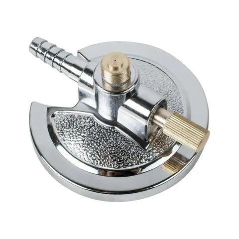 Single Tube Bunsen Burner For Lab Heating with Micro Heat Resistant Build, close-up of copper tube and zinc alloy base