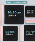 Front view of CONLI 12-pack microfiber eyeglasses cleaning cloths, 20x20 cm, suede finish
