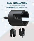Mini Compression Anchors For Easy Drill Installed Hangs No Fuss Quick Secure Hold, black anchors with screws included.