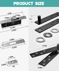 Heavy Duty 360 Degree Hidden Door Pivot Hinges Kit for Secret Doors and Bookcases, size details, stainless steel parts.