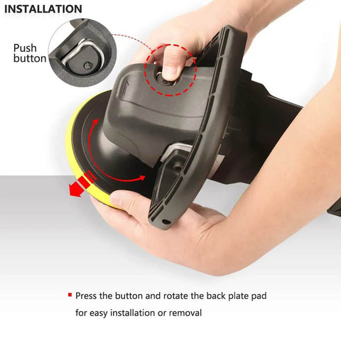 Installation of 7 Inch Rotary Car Polisher With 1200W Motor, Variable Speed Control, Digital Display, Auto Detailing Buffer Kit