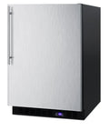 Top Notch Frost Free Undercounter Upright Freezer With Slick Stainless Body, front view, digital temperature display, compact design.