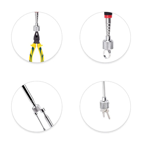 Telescopic Magnetic Pick Up Tool Set Four Pack With 1.5 Pound 3 Pound 10 Pound And 15 Pound Magnets Extendable Metal Grabber Sticks For Small Parts A Practical Stocking Stuffers Gift For Men Dad Husband Boyfriend