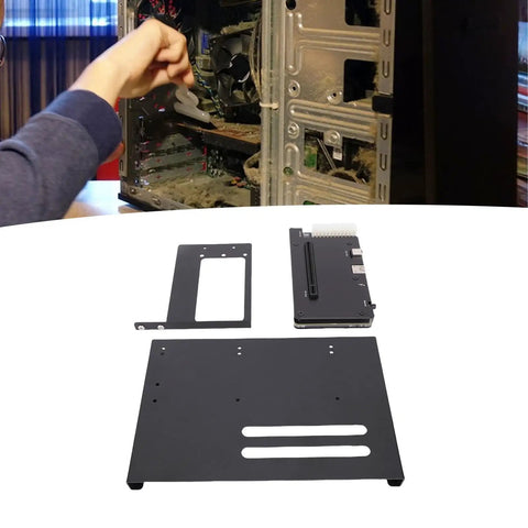 Person installing Badass Pcie 16X Expansion Dock External Gpu Enclosure For Thunderbolt 3 4 devices with mounting plates.
