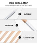 Closeup details of Ten Piece Pro Grade Watch Dial Cleaning Pens With Wooden Handles for portable and precise cleaning.