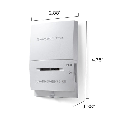 Manual Thermostat For Garage And Outdoor Buildings, Non Programmable White, No Frills Design With 35 To 85 Fahrenheit Temperature Range
