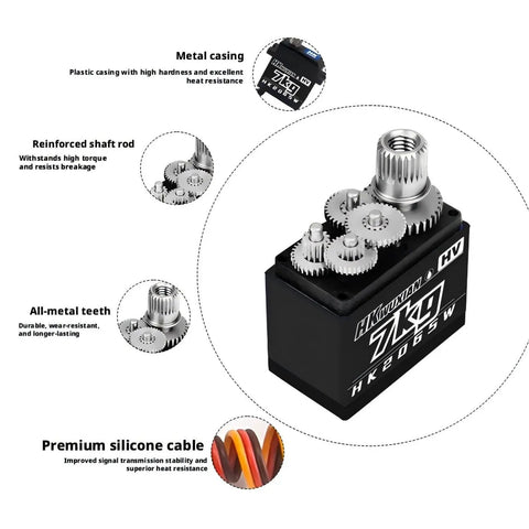Heavy Duty 7Kg Metal Digital Servo Motor Featuring Bulletproof Gearing And Smooth Coreless Action Designed For Radio Control Cars Buggies Robots And Fixed Wing Aircraft with all-metal gears and reinforced shaft.