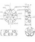 Kadimendium robot omni wheel replacement, 60mm aluminium alloy, anti-slip, includes screws