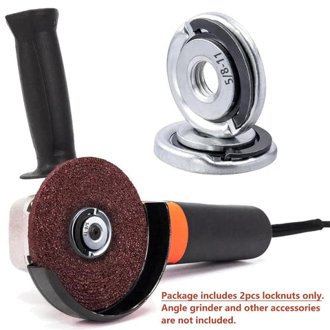 Job Ready Drop In Quick Change Angle Grinder Flange Lock Nuts for 5/8-11 inch angle grinder parts, featuring a quick-release mechanism.