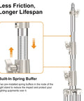 Beefy 9.2 Ft Heavy-Duty Light Stand Kit Two Pack With Dual Springs, spring buffer detail for less friction, longer lifespan.