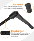Adjustable M12 X 70mm knob handle with push button ratchet, quick release locking rotating bolt, durable alloy steel with black oxide finish.