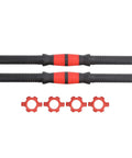 40cm Dumbbell Handles With Anti Slip Rubber Grips And 4 Star Lock Nuts for weight lifting, PP plastic bar grips for fitness training.