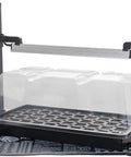 Indoor Seed Starting Kit For Herbs With LED Grow Light And Heat Mat No Fuss Setup 24 Hour Timer 50 Cell Tray AccelaROOT Plugs