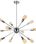 12 Light Mid Century Sputnik Chandelier In Chrome Finish Modern Ceiling Light Fixture With Industrial Vintage Pendant Lighting