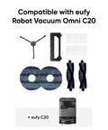 Must Have Accessory Kit For Robot Vacuum Omni C20 Including 2 Side Brushes, 2 Washable Filters, 1 Rolling Brush, 1 Brush Guard, 2 Mop Pads