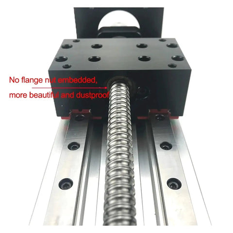 Front view of CNC Sliding Z Axis Table Travel 100-800mm Kit With MGR12 12mm Linear Rail SFU1605 Ball Screw Linear Actuator
