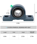 4 Pack Self Aligning Pillow Block Bearings With Three Quarter Inch Bore Mounted Pillow Block Units On Cast Iron Base Chrome Bearing