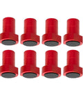 8 piece aluminum woodworking bench clamps with non slip rubber inserts three quarter inch 19mm shown in red cylinders