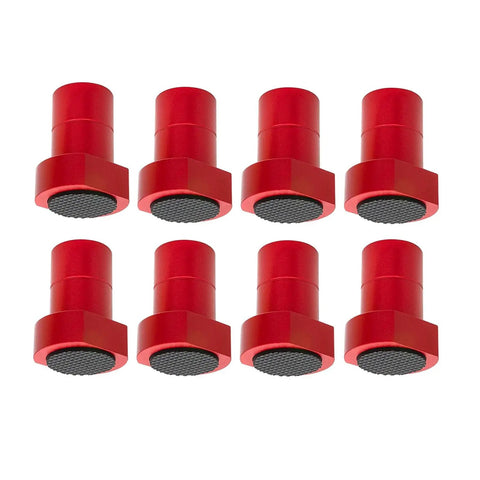 8 piece aluminum woodworking bench clamps with non slip rubber inserts three quarter inch 19mm shown in red cylinders