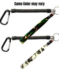 Wacky Rigging Bass Fishing Tool for Wacky and Neko styles with camo finish and lanyard, shown in two color variations.