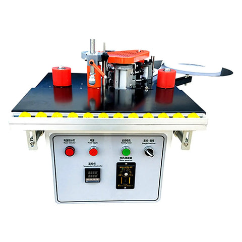 Portable Edge Banding Machine For Wood And PVC Double Sided Gluing 1200W Heavy Duty Edge Bander with controls and rollers