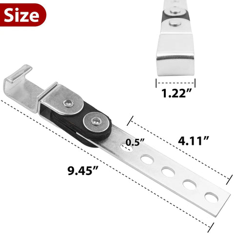 3 Inch Exhaust Hanger Kit 12 Piece With 360 Degree Swivel Clamps Adjustable bracket dimensions and detail view
