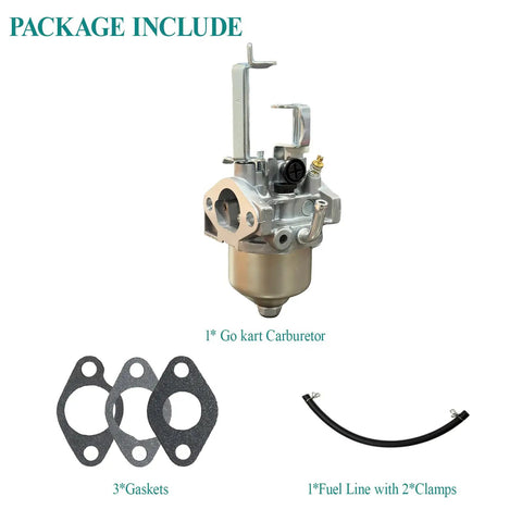 Beefed Up Carburetor for CK100 S CT100U Go Kart and CC100X Mini Bike with gaskets, fuel line, clamps, Huayi OHV Engine replacement