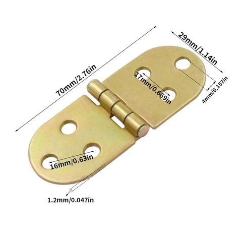 Heavy Duty 180 Degree Metal Folding Tabletop Hinges For Table And Cabinet, Smooth 180 Degree Opening, galvanized finish, dimensions shown