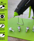 Interchangeable Hot Glue Gun Nozzles Kit With Aluminum Tips Includes Small Round Large Round And Flat Nozzles Plus Adapter