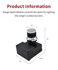 Push Button Gas Grill Igniter For Five Outlet Spark Generator Replacement For Five And Four Burner Grills, dimensions shown