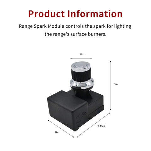 Push Button Gas Grill Igniter For Five Outlet Spark Generator Replacement For Five And Four Burner Grills, dimensions shown