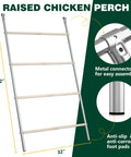Raised 4-tier Natural Wood Chicken Perch Roosting Bars For Coop And Backyard Poultry, 58.2 inch long by 32 inch wide ladder