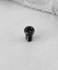 Close-up of a single 10 Piece Pack Of Heavy Duty Black Carbon Steel M4X10MM Torx Screw Featuring T15 Drive and 12.9 Grade Build.