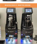 Heavy Duty Automatic Electric Coffee Tamper Station For Commercial Cafe Bars Adjustable Pressure Fits Standard 58mm Portafilters displayed.