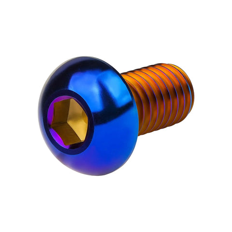 Grade 5 Titanium M6 X 12 mm Button Head Socket Cap Screws Sick Burnt Blue Anodized Heavy Duty with hex key fit
