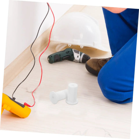 Awesome LIFKOME Silicone Wall Hole Plugs Cover Grommets For Cable Routing With Easy Install Antenna Protectors Keep Wiring Super Neat And Tidy Like A Pro white silicone cable grommet on floor near drill and wires