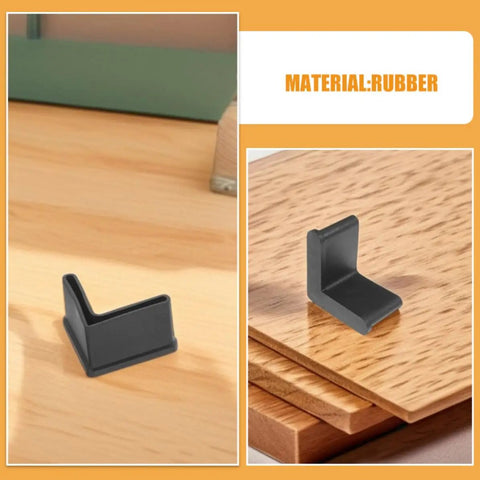Non Slip Rubber Furniture Leg Pads 10 Pcs L Shape Chair And Bed Frame Feet Caps Protect Floors Easy Install Black