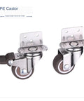 4 Pack Soft Rubber Furniture Casters With Swivel Wheels For Carts And Home Goods Silent Smooth Rolling Stem Mount 2 Brake And 2 Non Brake