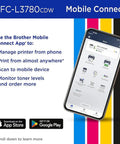 MFC-L3780CDW Mobile Connect App interface on smartphone showcasing remote printer management features