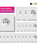 Top Shelf North American Standard Single Wall Power Socket Bulk Pack For Quick Home Wiring Upgrades Real Deal Wall Electrical Outlet with white 80mm EU socket design.