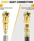 2 Pack Ball Foot Air Chuck Set For Quick Tire Inflation showing 1/4 inch NPT closed flow nozzle with quick connect options