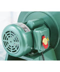 Close-up of motor on 1-1/2 HP Portable Dust Collector For The Shop, 1300 CFM Airflow, 9 Inch Static Pressure, green housing structure