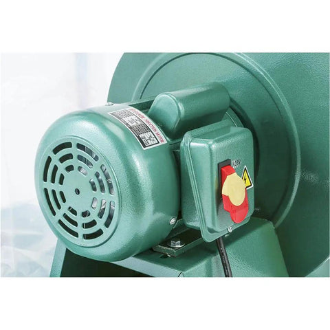 Close-up of motor on 1-1/2 HP Portable Dust Collector For The Shop, 1300 CFM Airflow, 9 Inch Static Pressure, green housing structure