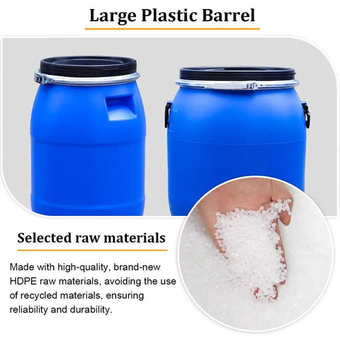 Heavy Duty Food Grade Plastic Barrel With Lid 120L Blue Drum For Home Brewing Storage And Farm Or Industrial Use