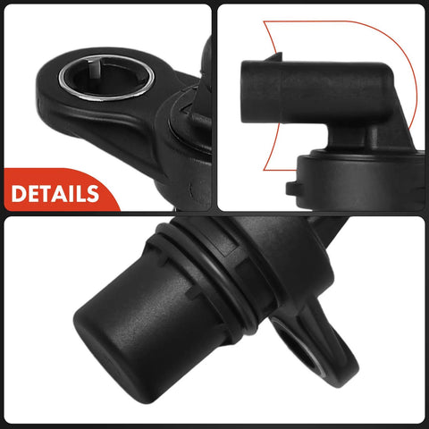 Engine Camshaft Position Sensor For Dodge Avenger 2008-2014, Caliber 2007-2012, Dart 2013-2016, Journey 2009-2020, Hornet 2023-2025, Plus Jeep Cherokee 2014-2023, OE Grade Replacement, Easy Install, Reliable Performance black 3-terminal sensor close-up