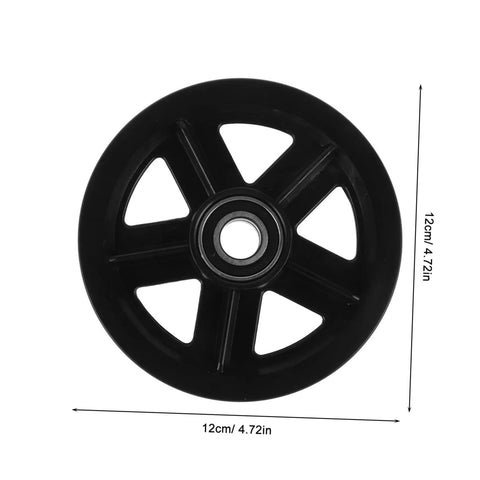 Heavy Duty Barn Door Roller Wheel Set Featuring Smooth Steel Casters For Sliding Gates And Windows High Load Rigid Track Hardware Built Like A Tank And Rust Resistant For Effortless Indoor Outdoor Setup, black steel wheel, 12cm diameter.