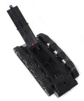 Lightweight Shock Absorbing Plastic Tank Chassis With 130 Motor, 3V-7V Power Range, bottom view showing wheels and battery holder